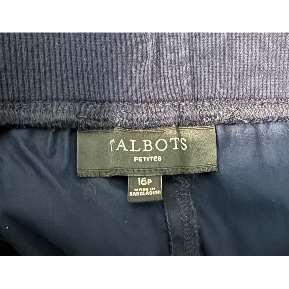 Talbots Womens 16 Petite Navy Blue Pants Pull On Drawstring Elastic Waist Casual - Picture 5 of 11
